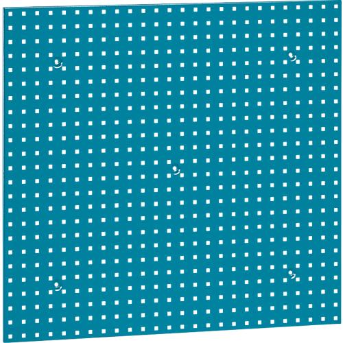 Lochplatte WFI, Wandmontage, Lochgröße 9 x 9 mm & Lochabstand 38 mm, L 988 x H 910 mm, Stahlblech, azurblau RAL 5009