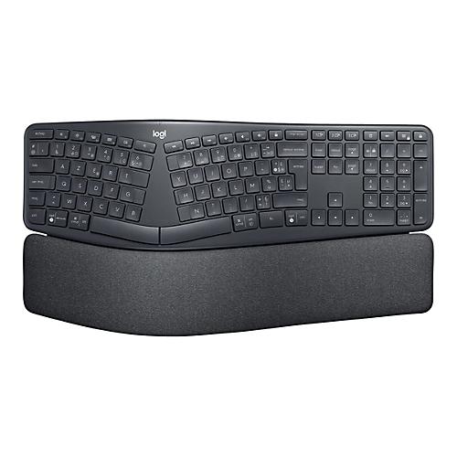 Logitech ERGO K860 - Tastatur - kabellos - 2.4 GHz, Bluetooth 5.0 - AZERTY - Französisch