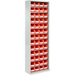 Magazinregal, 1980 mm hoch, 12 Böden, 52 Kästen, hellsilber Magazinregal, 1980 mm hoch, 12 Böden, 52 Kästen, hellsilber