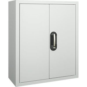 Magazinregal, 830 mm hoch, 4 Böden, 24 Kästen, lichtgrau
