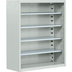 Magazinregal, 830 mm hoch, 4 Böden, ohne Kästen, lichtgrau