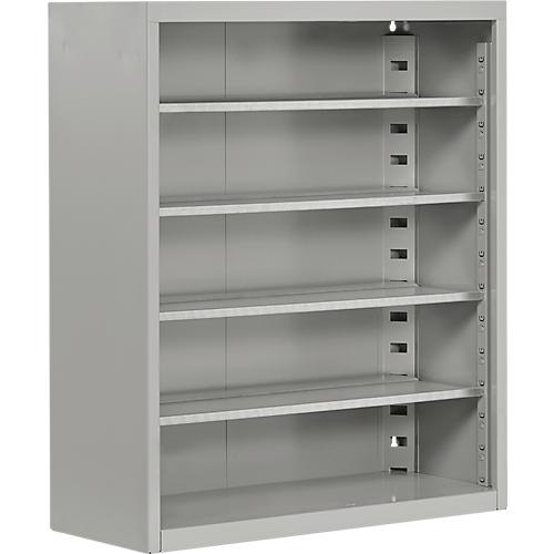 Magazinregal, 830 mm hoch, 4 Böden, ohne Kästen, weißaluminium