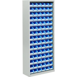 Magazinschrank, 1690 mm hoch, 14 Böden, 90 Kästen, ohne Türen, lichtgrau Magazinschrank, 1690 mm hoch, 14 Böden, 90 Kästen, ohne Türen, lichtgrau