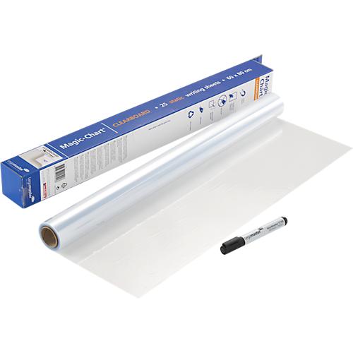 Magic Charts Legamaster, für Cleanboards, blanko, selbstklebend & beschreibbar, inkl. Boardmarker, B 600 x H 800 mm, 100 % recyclingfähig, Polypropylen, transparent, 25 Blatt