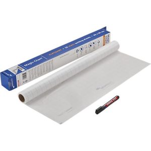 Magic Charts Legamaster, für Flipcharts, kariert, selbstklebend & beschreibbar, inkl. Permanentmarker, L 800 x B 600 mm, 100 % recyclingfähig, Polypropylen, weiß, 25 Blatt