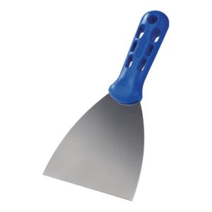 Malerspachtel B.100mm hochglanz-poliert Ku.flachoval,blau VA rostfr.