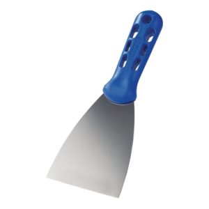 Malerspachtel B.80mm hochglanz-poliert Ku.flachoval,blau VA rostfr.