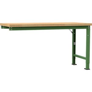 Manuflex Anbauwerkbank Profi Spezial, Tischplatte Multiplex, 1750 x 700 mm, resedagrün