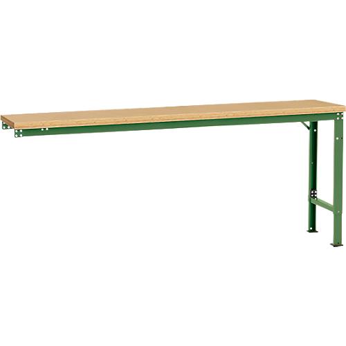Manuflex Ansatztisch UNIVERSAL Spezial, 2000 x 800 mm, Multiplex natur, resedagrün
