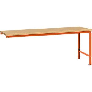 Manuflex Ansatztisch UNIVERSAL Spezial, Tischplatte Multiplex, 2000×1000, rotorange Manuflex Ansatztisch UNIVERSAL Spezial, Tischplatte Multiplex, 2000×1000, rotorange