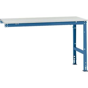 Manuflex Ansatztisch UNIVERSAL Standard, 1500 x 800 mm, Melamin lichtgrau, brillantblau Manuflex Ansatztisch UNIVERSAL Standard, 1500 x 800 mm, Melamin lichtgrau, brillantblau