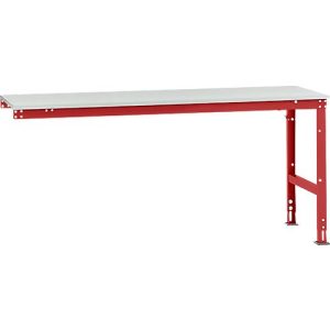 Manuflex Ansatztisch UNIVERSAL Standard, 2000 x 800 mm, Kunststoff lichtgrau, rubinrot Manuflex Ansatztisch UNIVERSAL Standard, 2000 x 800 mm, Kunststoff lichtgrau, rubinrot