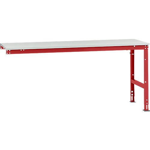 Manuflex Ansatztisch UNIVERSAL Standard, 2000 x 800 mm, Kunststoff lichtgrau, rubinrot