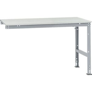 Manuflex Ansatztisch UNIVERSAL Standard, Tischplatte Kunststoff, 1500×1000, alusilber