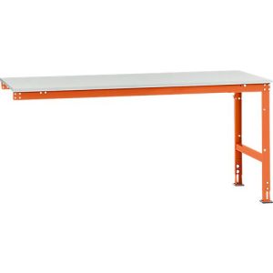 Manuflex Ansatztisch UNIVERSAL Standard, Tischplatte Kunststoff, 2000×1000, rotorange