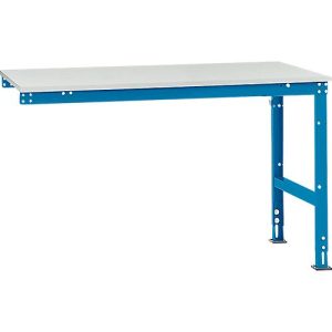 Manuflex Ansatztisch UNIVERSAL Standard, Tischplatte Melamin, 1500×1000, lichtblau