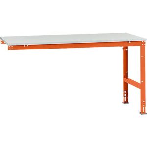 Manuflex Ansatztisch UNIVERSAL Standard, Tischplatte Melamin, 1750×1000, rotorange