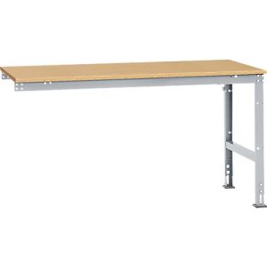 Manuflex Ansatztisch UNIVERSAL Standard, Tischplatte Multiplex, 1750×1000, alusilber