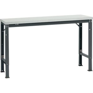 Manuflex Grundtisch UNIVERSAL Spezial, 1500 x 800 mm, Melamin lichtgrau, anthrazit