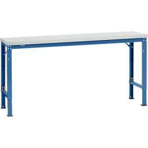 Manuflex Grundtisch UNIVERSAL Spezial, 1750 x 800 mm, Melamin lichtgrau, brillantblau Manuflex Grundtisch UNIVERSAL Spezial, 1750 x 800 mm, Melamin lichtgrau, brillantblau