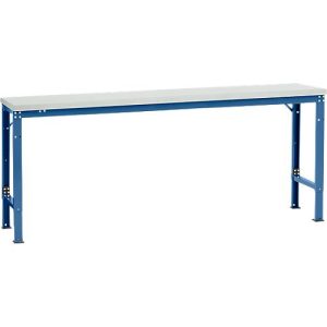 Manuflex Grundtisch UNIVERSAL Spezial, 2000 x 800 mm, Kunststoff lichtgrau, brillantblau Manuflex Grundtisch UNIVERSAL Spezial, 2000 x 800 mm, Kunststoff lichtgrau, brillantblau