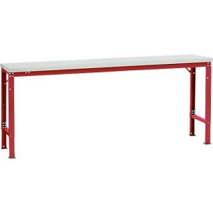 Manuflex Grundtisch UNIVERSAL Spezial, 2000 x 800 mm, Melamin lichtgrau, rubinrot