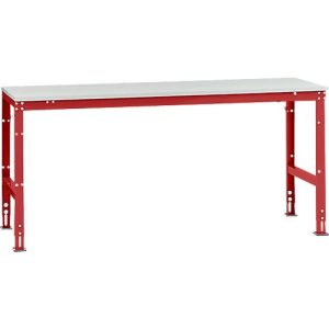 Manuflex Grundtisch UNIVERSAL Standard, Tischplatte Kunststoff, 2000×800, rubinrot