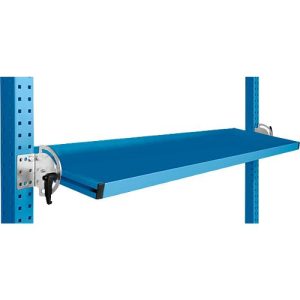 Manuflex Neigbare Ablagekonsole, für Reihe Universal oder Profi, Nutztiefe 345 mm, für Tischbreite 1500 mm, lichtblau