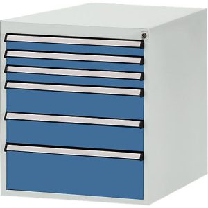 Manuflex Schubladen-Unterbauten, für Werkbank Profi Tiefe 700 mm, lichtgrau/brillantblau