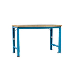 Manuflex Werkbank Profi Spezial, Tischplatte Kunststoff, 1500 x 700 mm, lichtblau