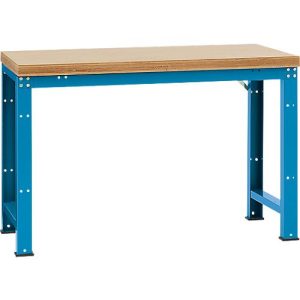 Manuflex Werkbank Profi Standard, Tischplatte Multiplex B 1500 x T 700, lichtblau