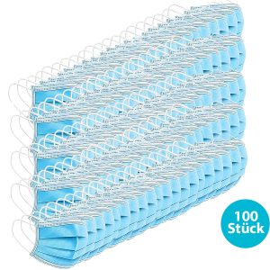 Gesichts-Maske aus 3-lagigem Filtervlies. 100er Packung