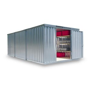 Materialcontainer Mod. 1360, verzinkt, zerlegt, mit Holzfußboden