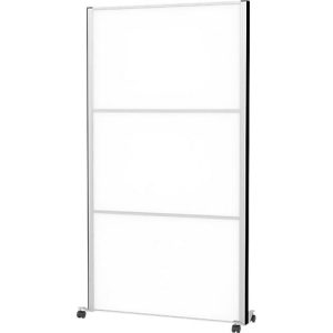 MAUL Stellwandsystem MAULconnecto, 3 Whiteboard-Steckmodule, Klettverbindung, auf Rollen, H 1800 x B 1000 mm, silber