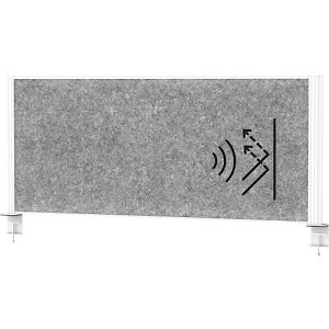 MAUL Tisch-Trennwand MAULconnecto, Akustikvlies 4000 g/m², Aluminiumprofil, B 1200 x H 500 mm, Akustik dunkelgrau, weiß MAUL Tisch-Trennwand MAULconnecto, Akustikvlies 4000 g/m², Aluminiumprofil, B 1200 x H 500 mm, Akustik dunkelgrau, weiß