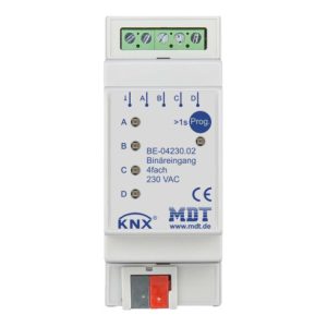 MDT technologies Binäreingang 4-fach 2TE REG, 230VAC BE-04230.02