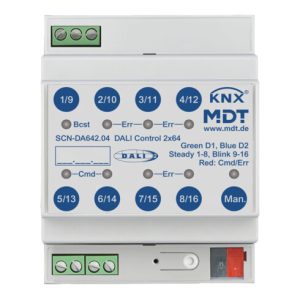 MDT technologies DALI Control 2×64 Gateway 4TE, REG SCN-DA642.04