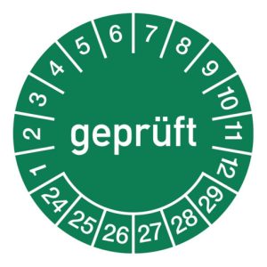 Mehrjahresprüfplakette D.30mm gepr.2024-2029 Folie Btl.a 100 St.