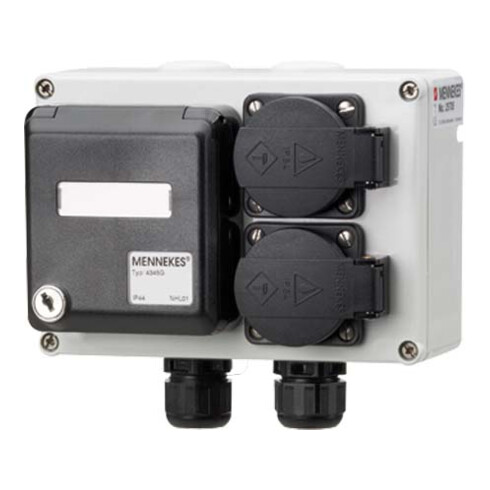 Mennekes Steckdosen-Kombination 2xSchuko 2xRJ45 IP44 25705