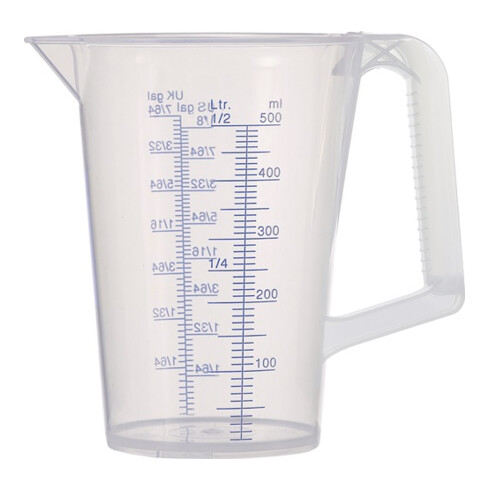 Messbecher 0,5l blau bedruckte Skala PP PRESSOL