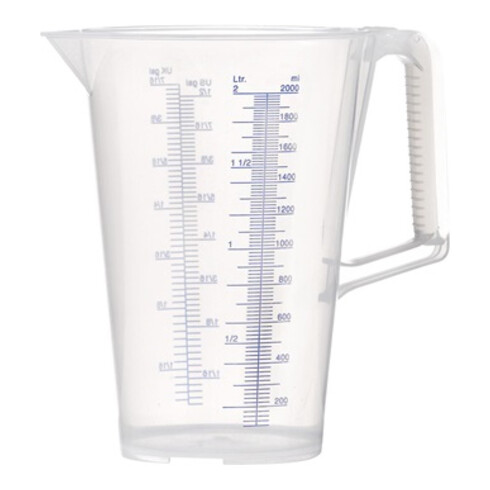 Messbecher 2l blau bedruckte Skala PP PRESSOL