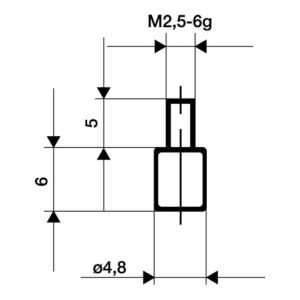 Messeins.D.4,8mm plan M2,5 STA z.Messuhren KÄFER Messeins.D.4,8mm plan M2,5 STA z.Messuhren KÄFER