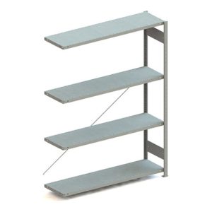 Meta Steckregal Anbauregal S3 CLIP 200 AR 2000 x 1500 x 600 mm lichtgrau + Böden