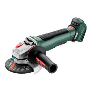 Metabo Akku-Winkelschleifer WPB 18 LT BL 11-125 Quick mit Bremse, Schnellspannmutter, drehbarem Akkupack, Totmannschalter; metaBOX 165 L