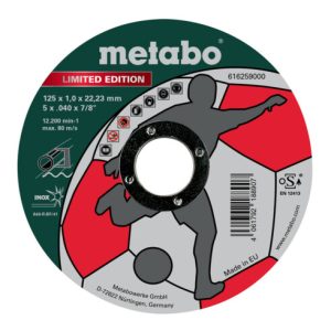 Metabo Limited Edition Soccer 125 x 1,0 x 22,23 mm, Inox, Trennscheibe, gerade Ausführung