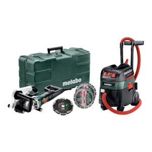 Metabo Set Mauernutfräse MFE 40 + Allessauger ASR 35 M ACP mit 20 mm Diamantfrässcheibe 2 UP und 2 Diamant-Trennscheiben Classic UC; Kunststoffkoffer