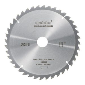 Metabo Sägeblatt „cordless cut wood – classic“, 216×1,8/1,2×30 Z40 WZ 5°