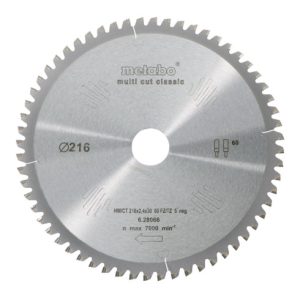 Metabo Sägeblatt „multi cut – classic“, 216×2,4/1,8×30, Z60 FZ/TZ, 5°neg.