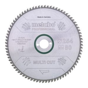 Metabo Sägeblatt „multi cut – professional“, 305×2,8/2,0×30, Z96 FZ/TZ, 5°neg.