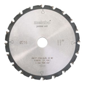 Metabo Sägeblatt „power cut wood – professional“, 216×2,4/1,8×30, Z20 WZ 5° neg.